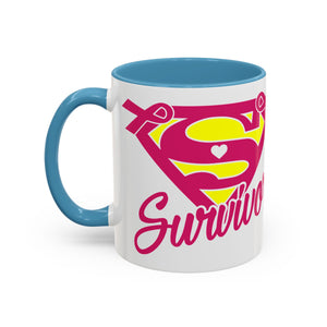 Survivor Mug 11oz & 15oz | Cancer Awareness, Motivational Gift, Empowerment, Superhero Theme, Unique Coffee Cup