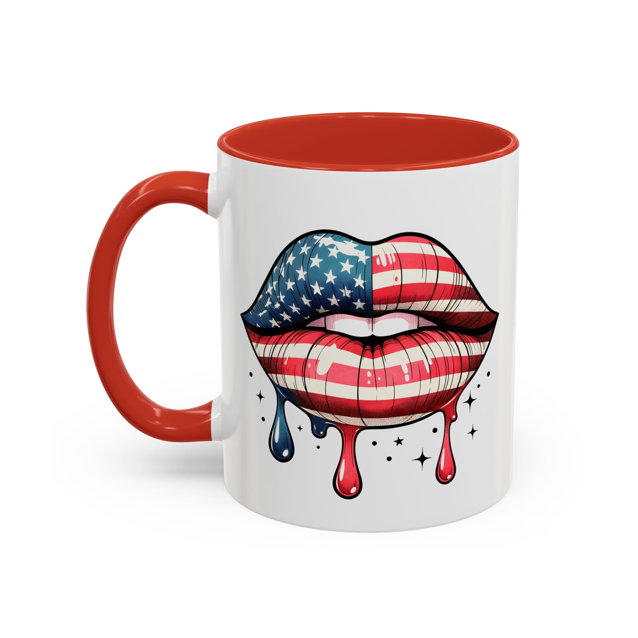 Patriotic Lip Print Coffee Mug – 11oz & 15oz