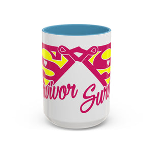 Survivor Mug 11oz & 15oz | Cancer Awareness, Motivational Gift, Empowerment, Superhero Theme, Unique Coffee Cup