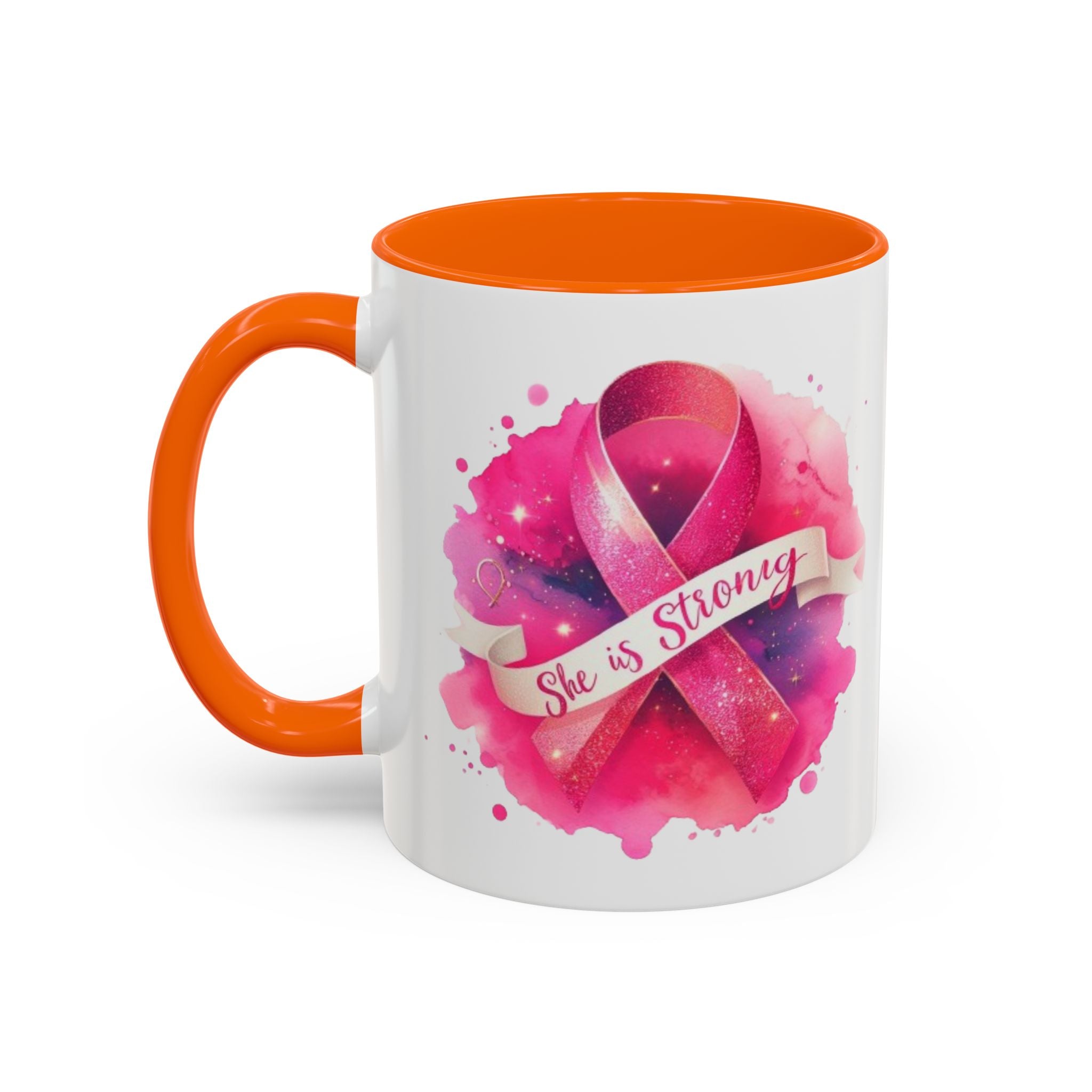 Empowering Pink Ribbon Coffee Mug | She is Strong | Gift for Cancer Awareness, Inspirational Drinkware, Office Mug, Motivational [...]