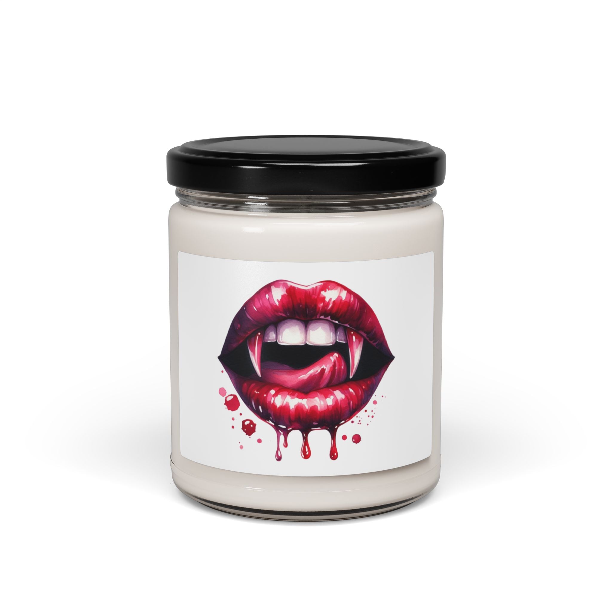 Vampire licks bloody lips horror Scented Soy Candle, 9oz