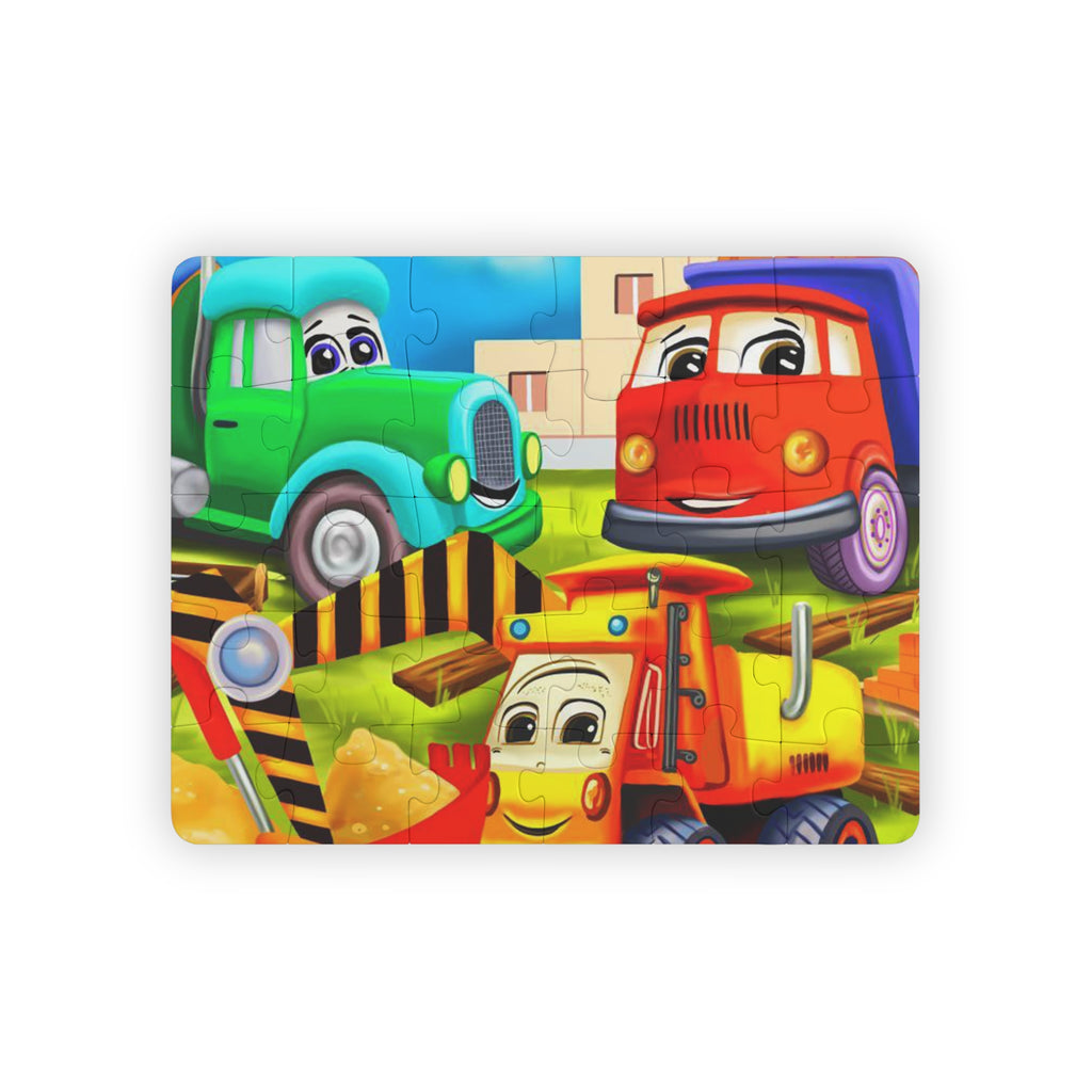 Kids' Construction Vehicles Puzzle - Fun Learning Toy for Preschoolers, Educational Games, Gift for Birthday, Travel Activities