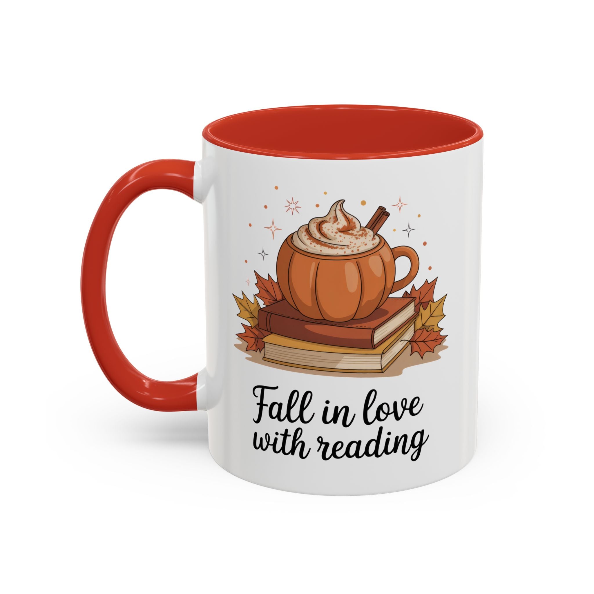 Fall-Themed Coffee Mug for Book Lovers
