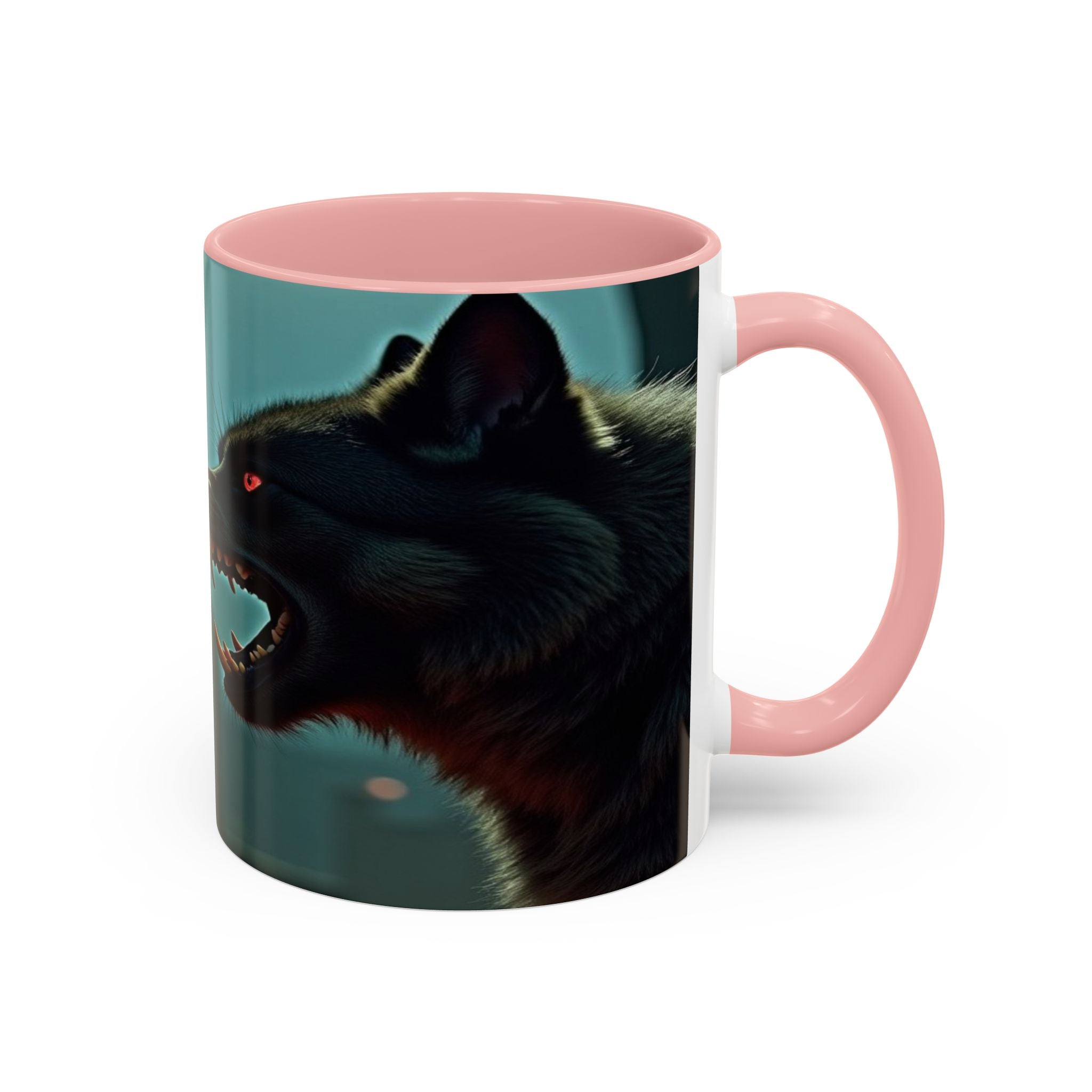 woman vampire and Fierce Werewolf Coffee Mug - 11 & 15oz Accent Mug for horror art lovers