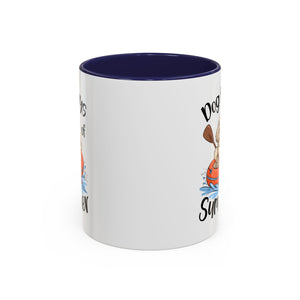 Dog Days of Summer Coffee Mug, Cute Dog Mug, Pet Lover Gift, Summer Vibes, Beach Decor, Fun Pet Cup, Canoeing Dog Design