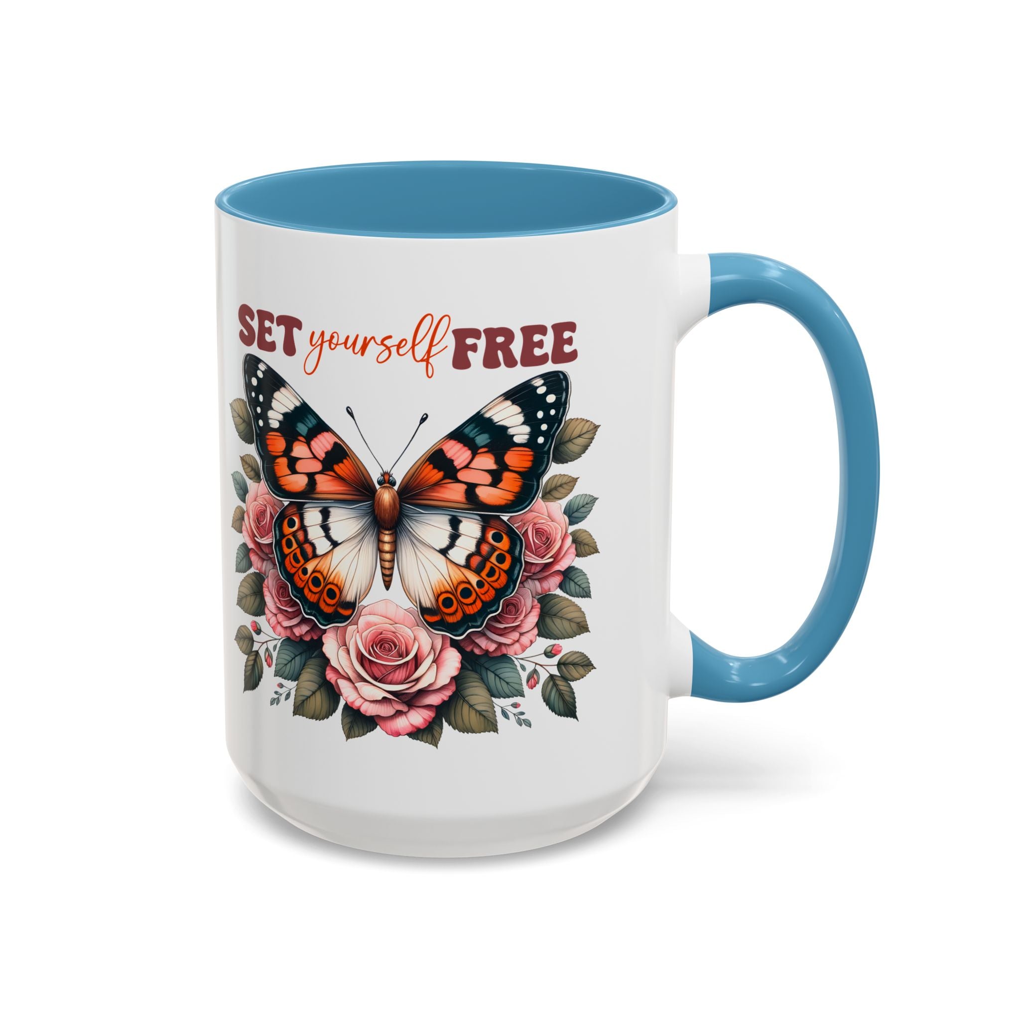 Butterfly Inspiring Coffee Mug - Set Yourself Free positive vibe mental health freedom