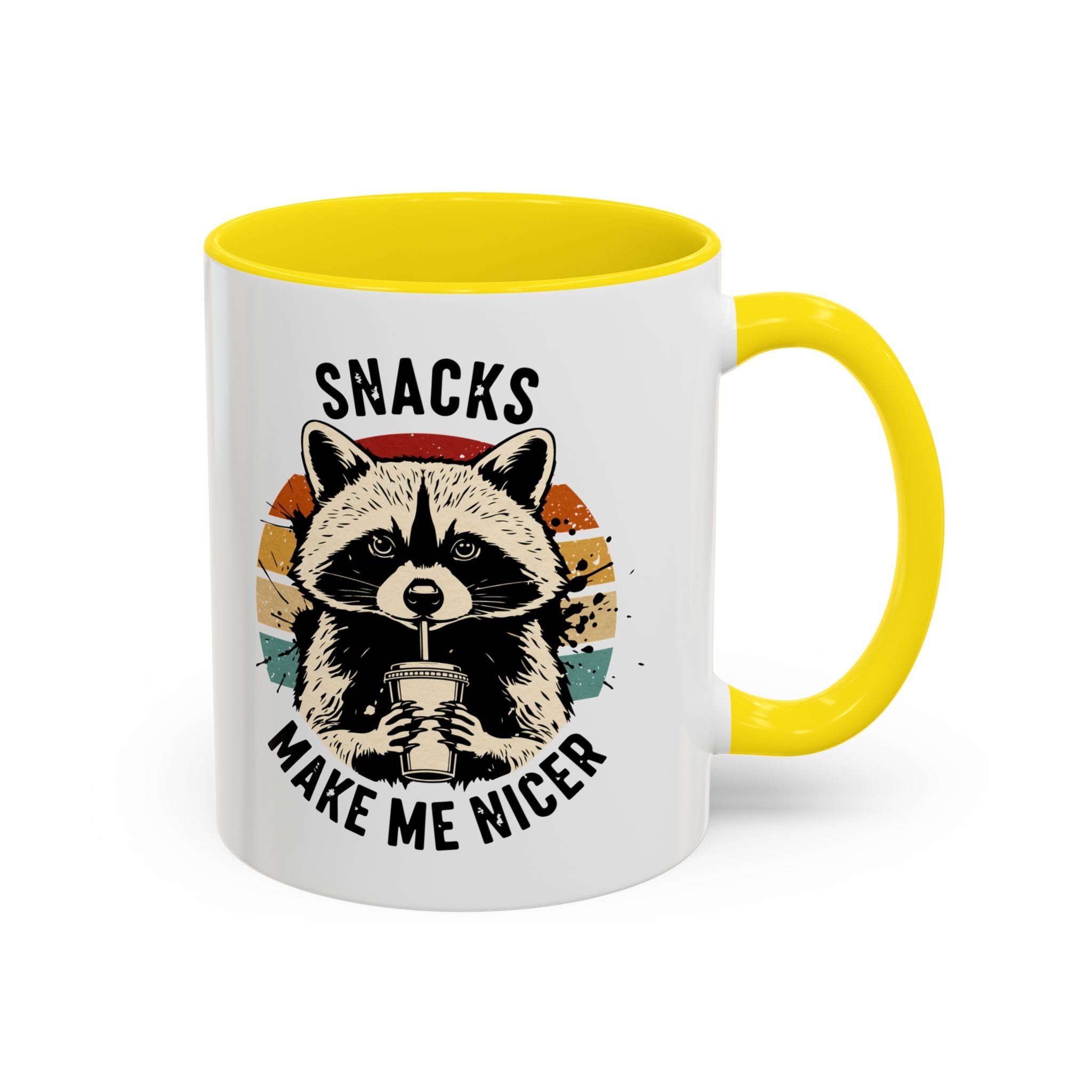 Snacks Make Me Nicer Raccoon Accent Coffee Mug (11/15oz)