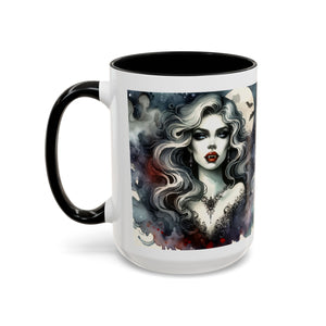 Gothic vampire Elegance Coffee Mug,  Halloween Decor, Dark Art Mug, Spooky Homeware