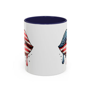 Patriotic Lip Print Coffee Mug – 11oz & 15oz