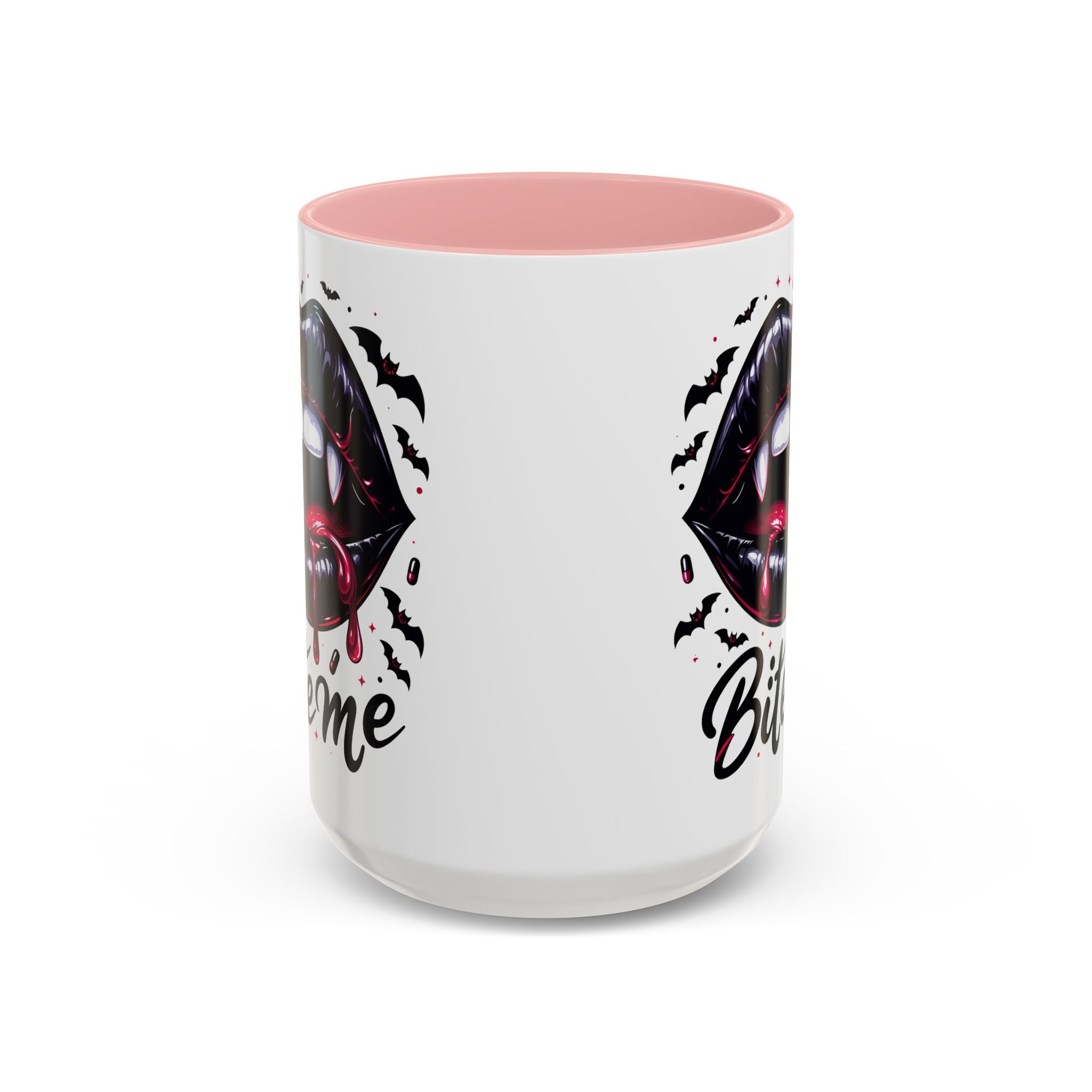 Vampire Themed Coffee Mug - "Bite Me"  halloween bats horror art cup