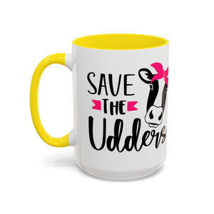 cancer awareness Cute Cow Mug - Save the Utters Coffee Cup, Gift for Animal Lovers,  Mug, Unique Birthday Gift