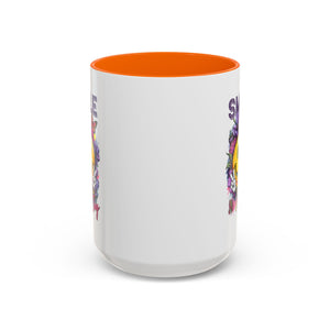 Smile Stay Accent Coffee Mug - Vibrant Floral Design for Positive Vibes
