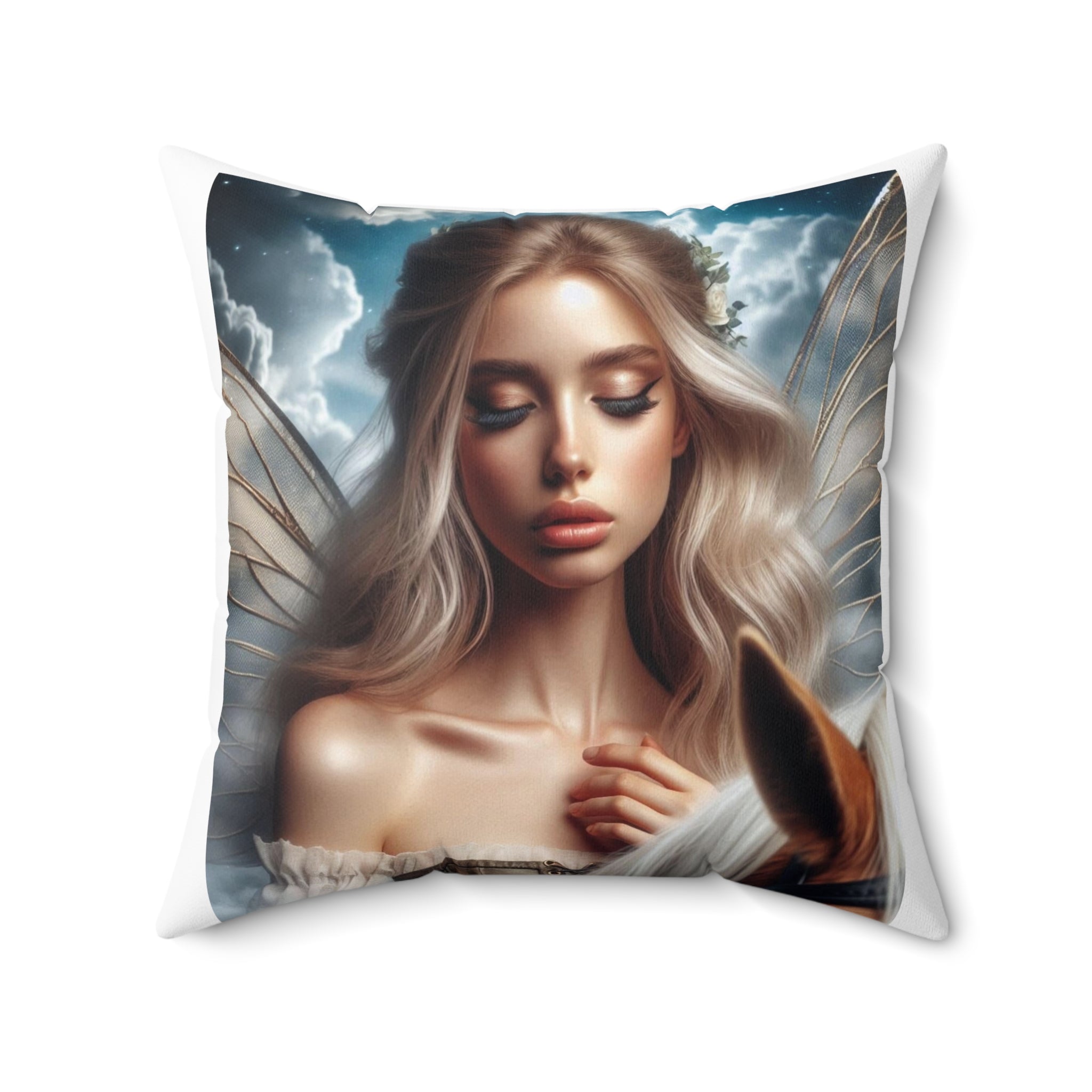 Fairy princess Spun Polyester Square Pillow by mrdragonsfire