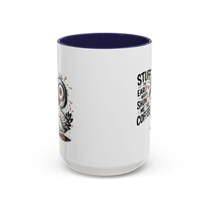 Quirky Coffee Mug with Owl Design | Gift for Coffee Lovers, Unique Office Mug, Fun Morning Coffee Cup, Bird-Themed Mug, Early Bird Gift