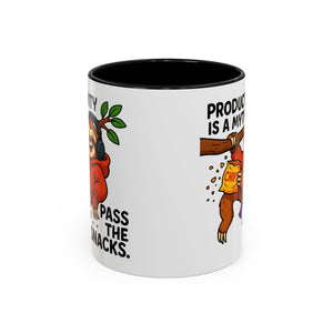 Funny Sloth Coffee Mug, Humor Mug Gift, Productivity Myth Mug, Cute Sloth Cup, Quirky Office Mug