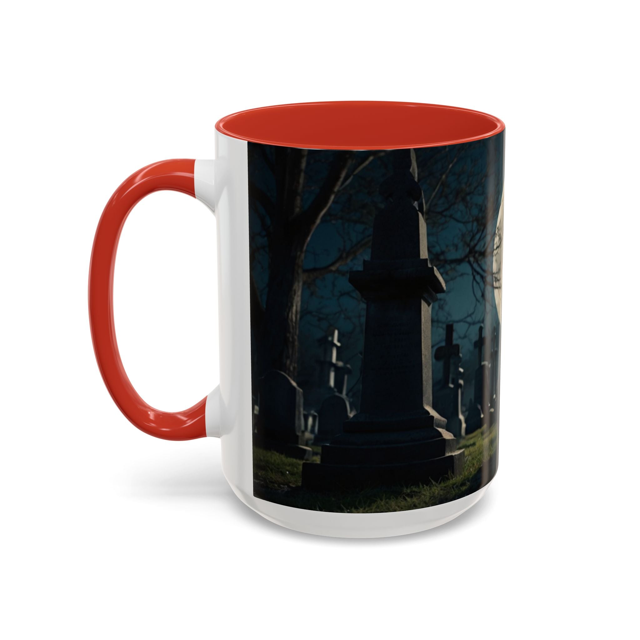Mystical Black Cat Coffee Mug - 11oz & 15oz halloween graveyard full moon