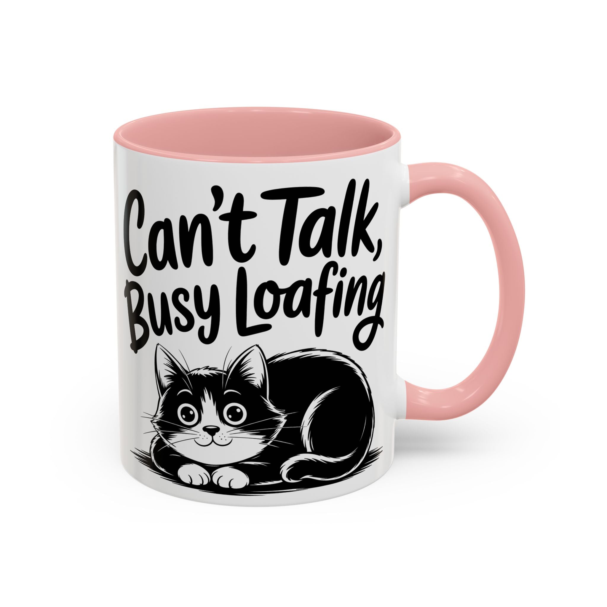 Can't Talk, Busy Loafing Cat Coffee Mug — Cute Cat Lover Gift (11/15oz)