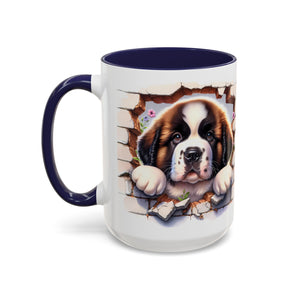 Cute Dog Breakthrough Accent Coffee Mug - Gift for Dog Lovers, Home Decor, Personalized Pet Mug, Puppy Lover's Kitchenware