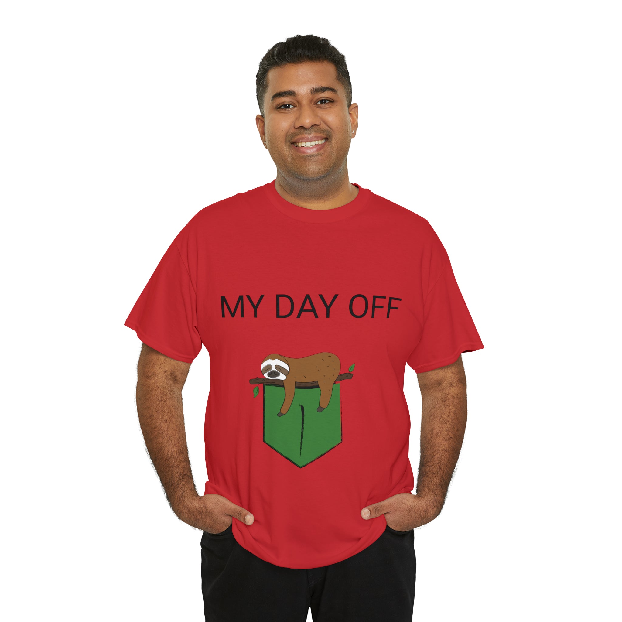 Lazy my day off  Unisex Heavy Cotton Tee funny humor t shirt for men and women