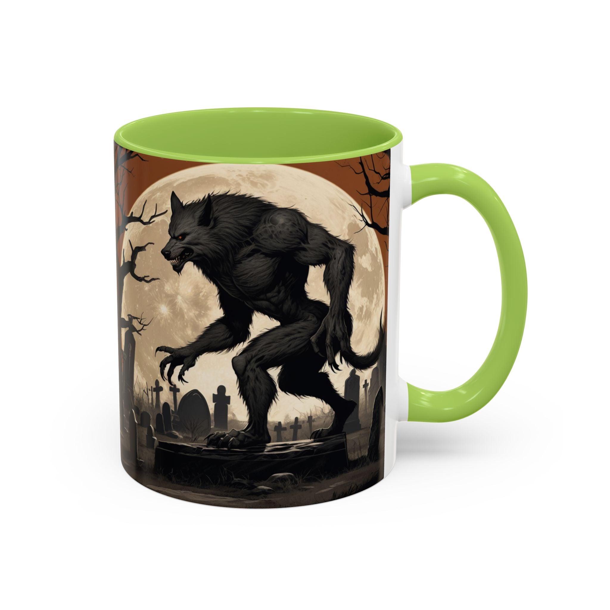 Werewolf Moon Coffee Mug — Gothic Graveyard Accent Mug fantasy horror