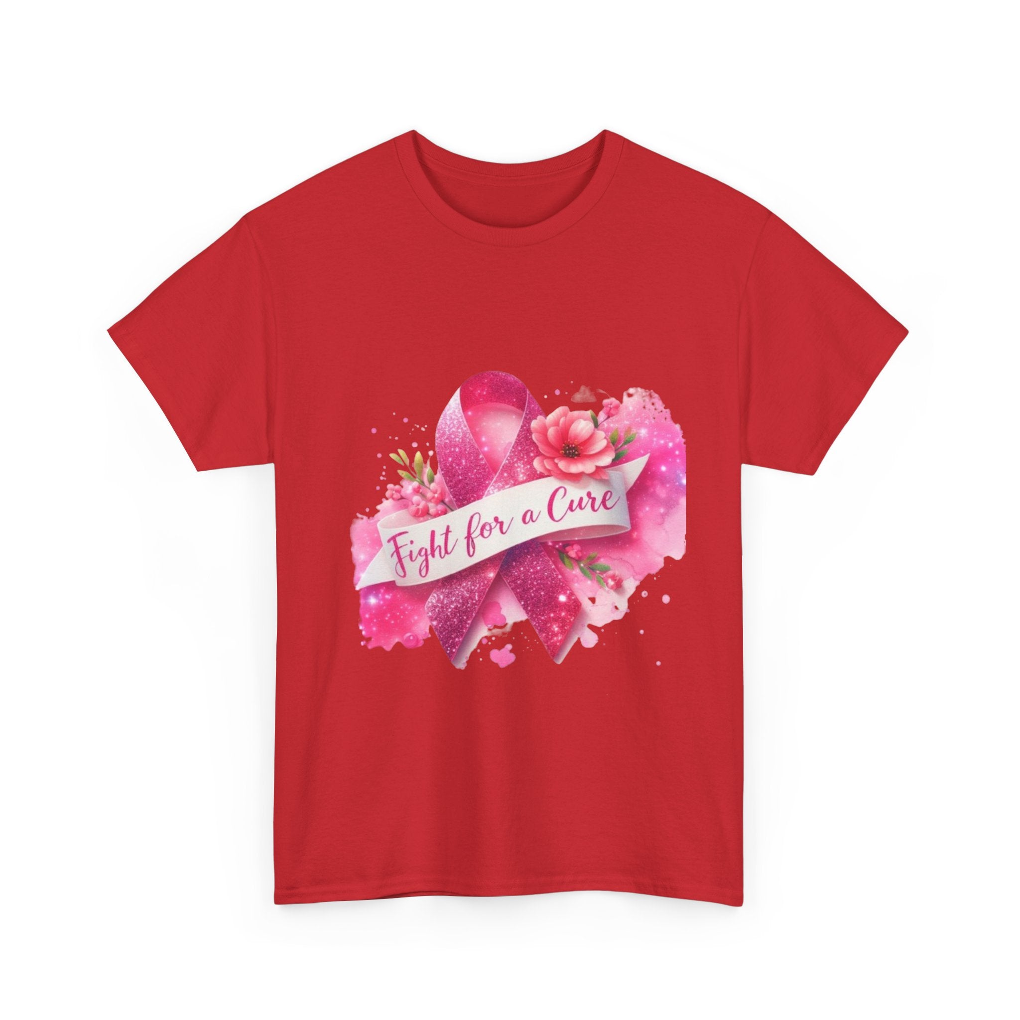 Fight for a Cure Unisex Heavy Cotton Tee | Breast Cancer Awareness Shirt, Support Tee, Gift for Her, Charity Fundraiser Tee, Pink Ribbon Tee