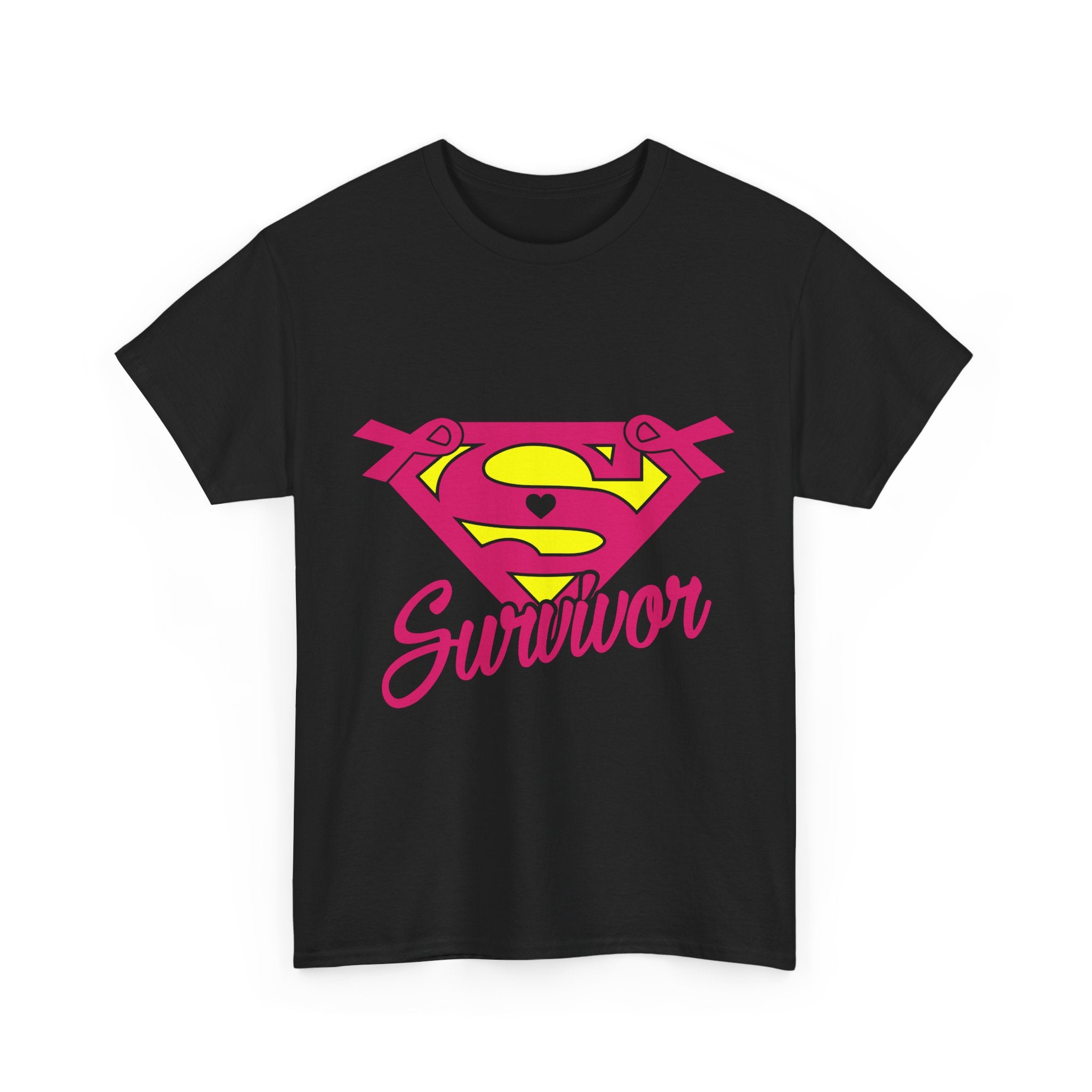 Super Survivor Unisex Heavy Cotton Tee, Support Cancer Awareness Shirt, Inspirational T-Shirt, Gift for Survivors, Motivational Apparel