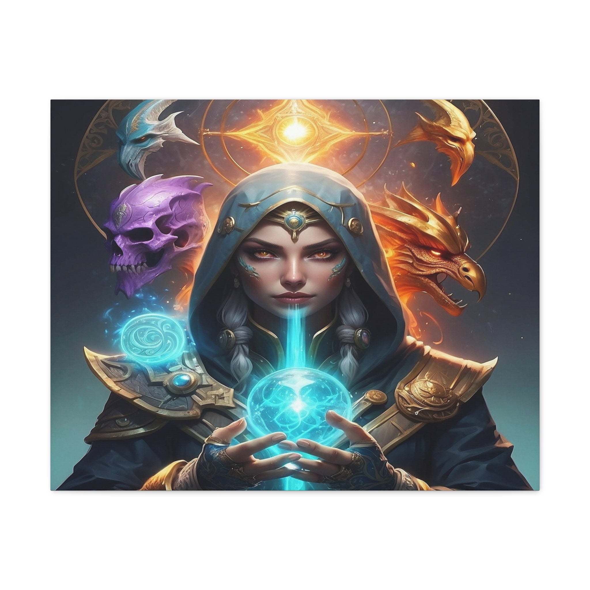 Mystical Sorceress Canvas Artwork - Fantasy Wall Decor