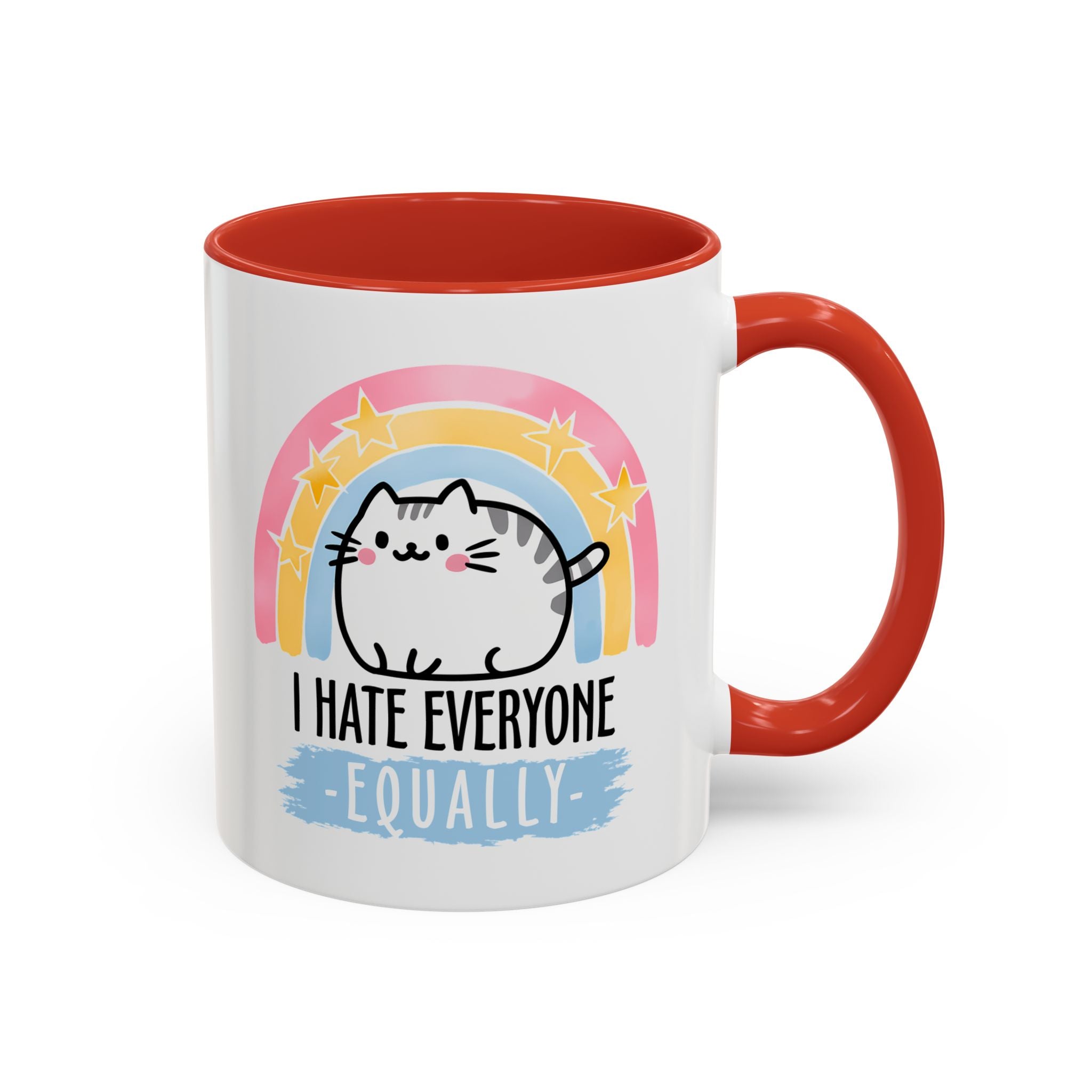 Funny Cat Coffee Mug – I Hate Everyone Equally