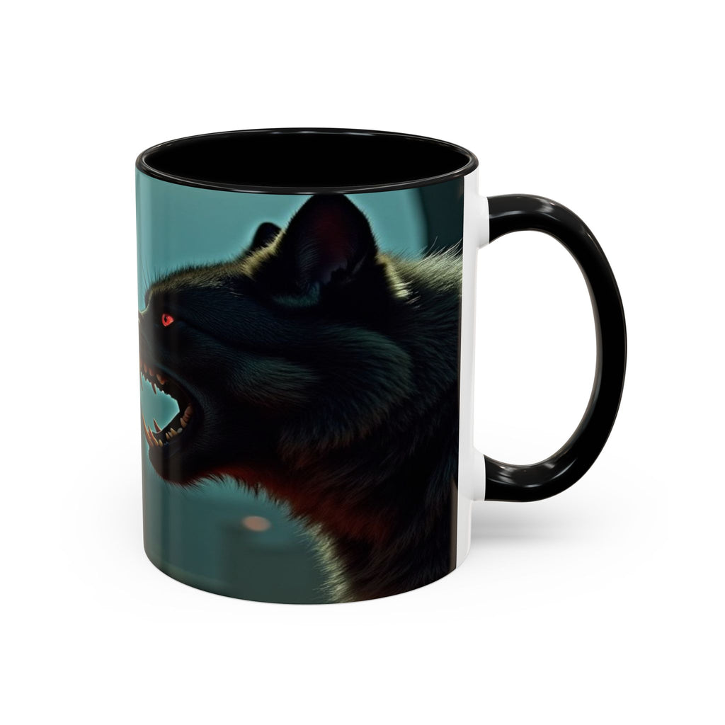 woman vampire and Fierce Werewolf Coffee Mug - 11 & 15oz Accent Mug for horror art lovers