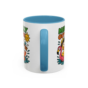 Fun Summer Coffee Mug, Quirky Gift for Beach Lovers, Office Humor Mug, Relaxation, Vacation, Cute Animal Design