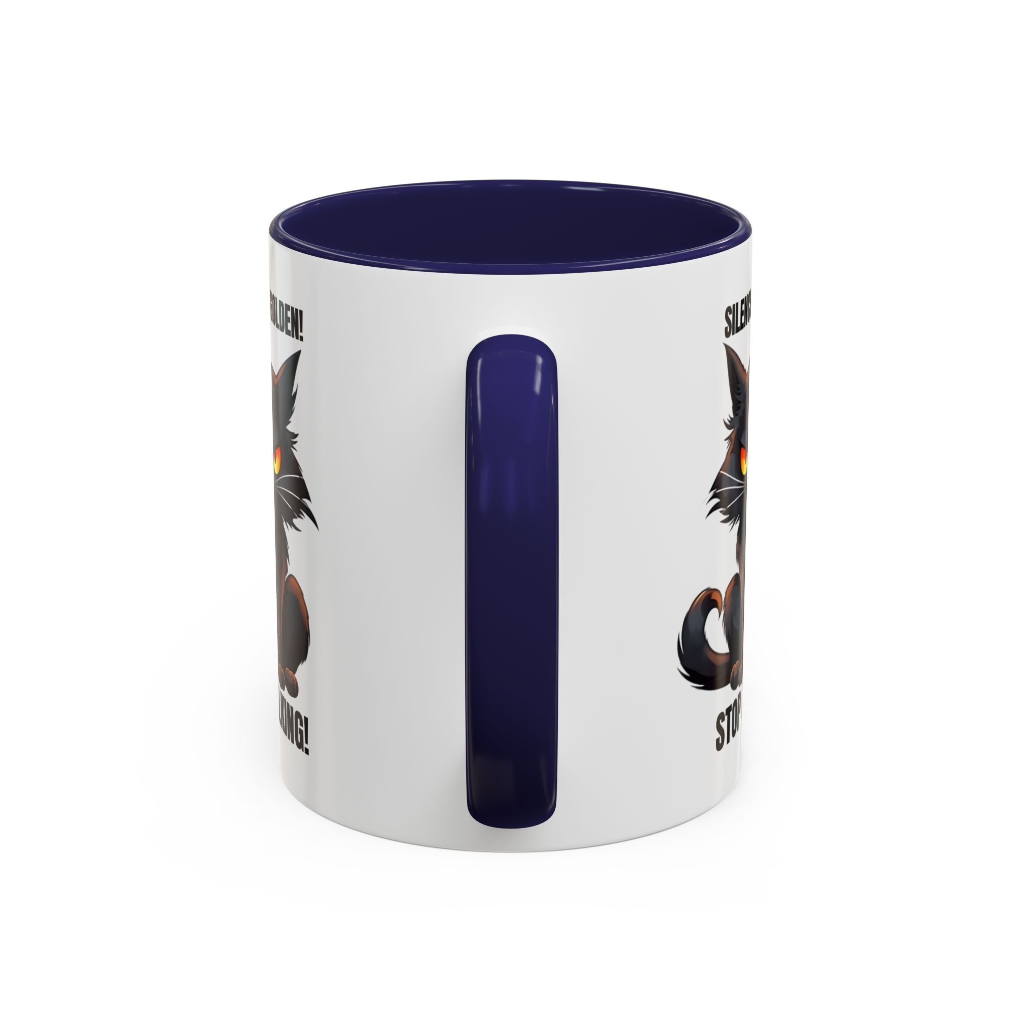 Funny Cat Mug | Silence Is Golden Coffee Cup | Gift for Cat Lovers | Humorous Kitchenware | Ceramic Teacup | Unique Animal Gifts