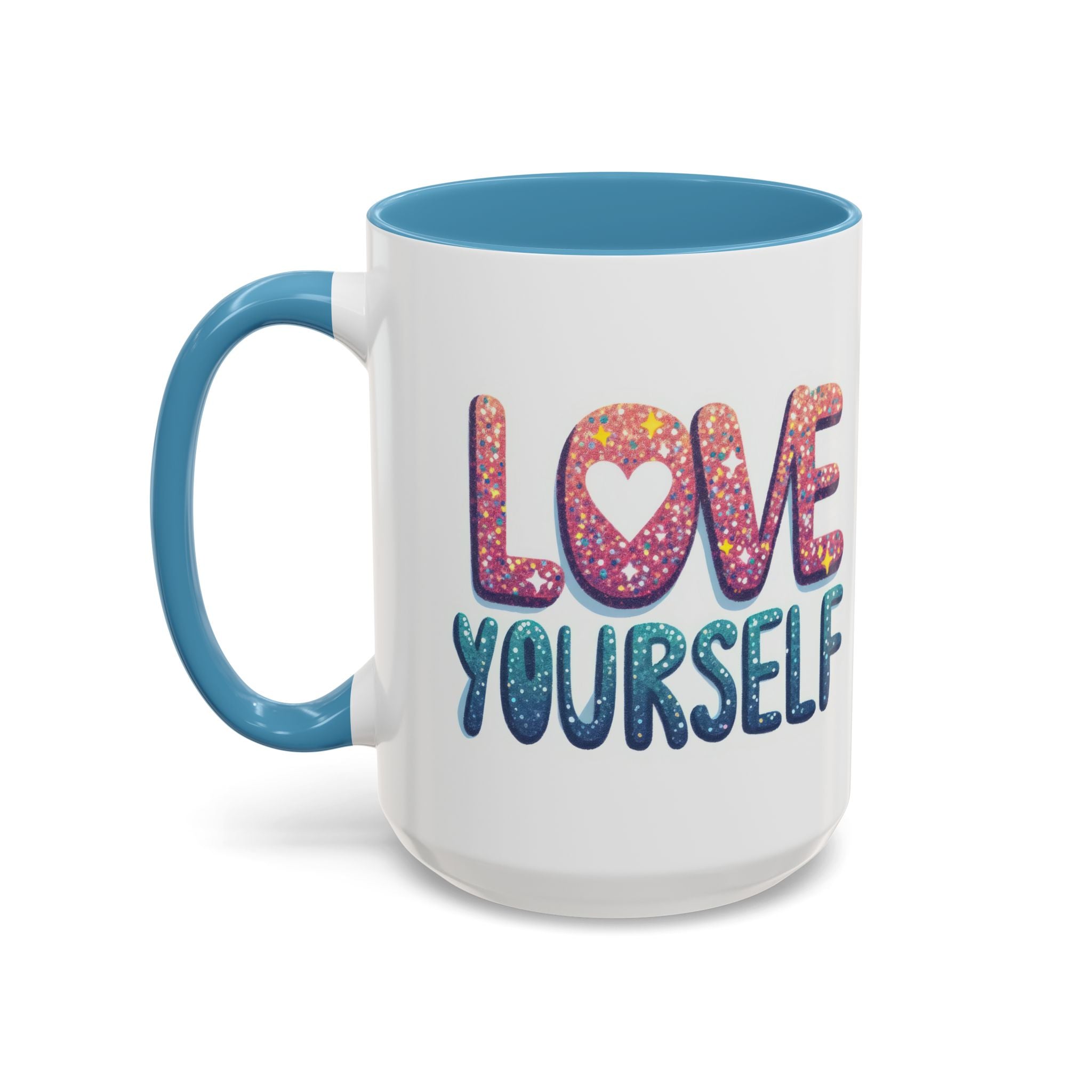 Love Yourself Accent Coffee Mug — Inspirational Self-Love Ceramic Mug (11/15oz)