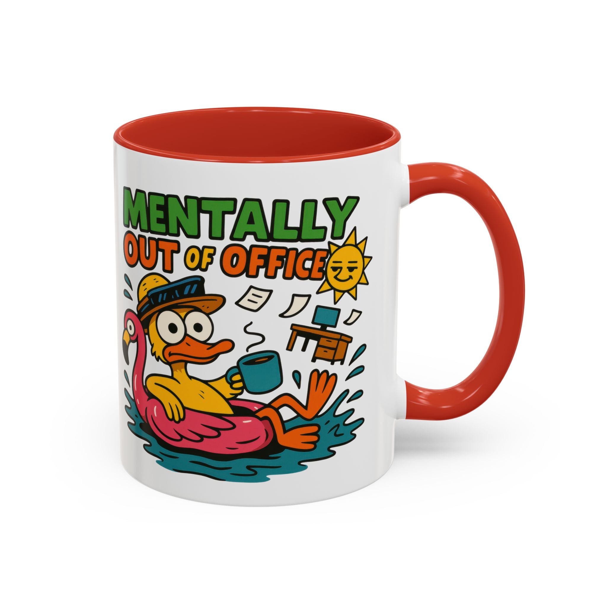 Fun Summer Coffee Mug, Quirky Gift for Beach Lovers, Office Humor Mug, Relaxation, Vacation, Cute Animal Design