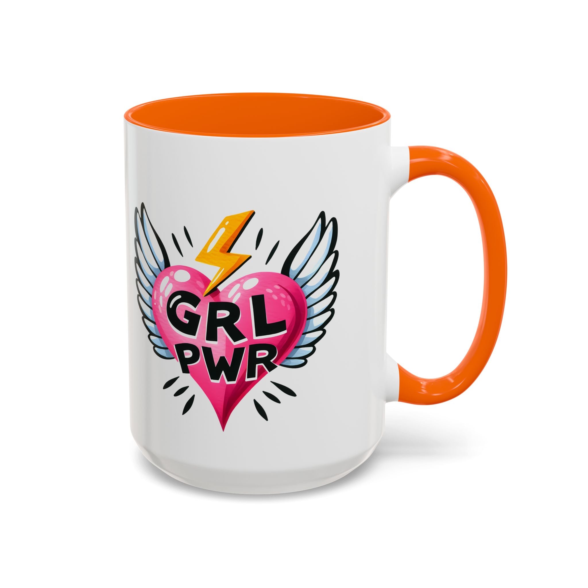 Empowering Heart Coffee Mug | Inspirational Gift for Women, GRL PWR Mug, Cute Kitchen Decor, Unique Friendship Gift, Motivational Coffee Cup