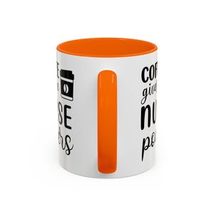 Nurse Coffee Mug, Funny Gift for Nurses, Coffee Lover's Mug, Black Accent Tea Cup, Motivational Nurse Gift
