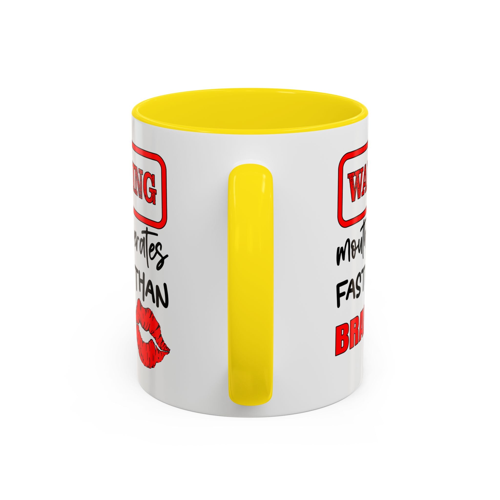 Funny Warning Coffee Mug - 'Mouth Operates Faster Than Brain' - Perfect for Coffee Lovers