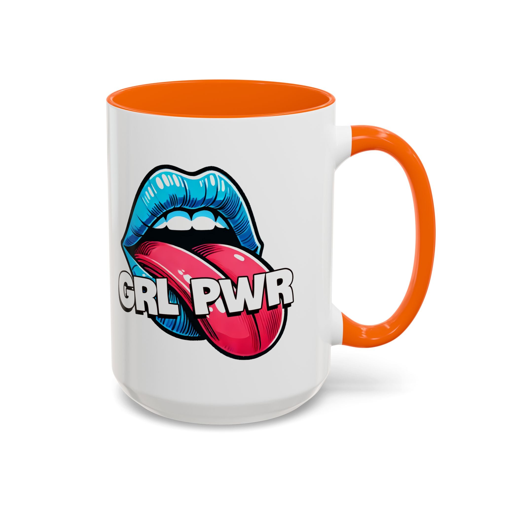 GRL PWR Accent Coffee Mug - Bold Fun Design for Empowerment, Great Gift for Friends, Coffee Lovers, Birthdays, and Celebrations