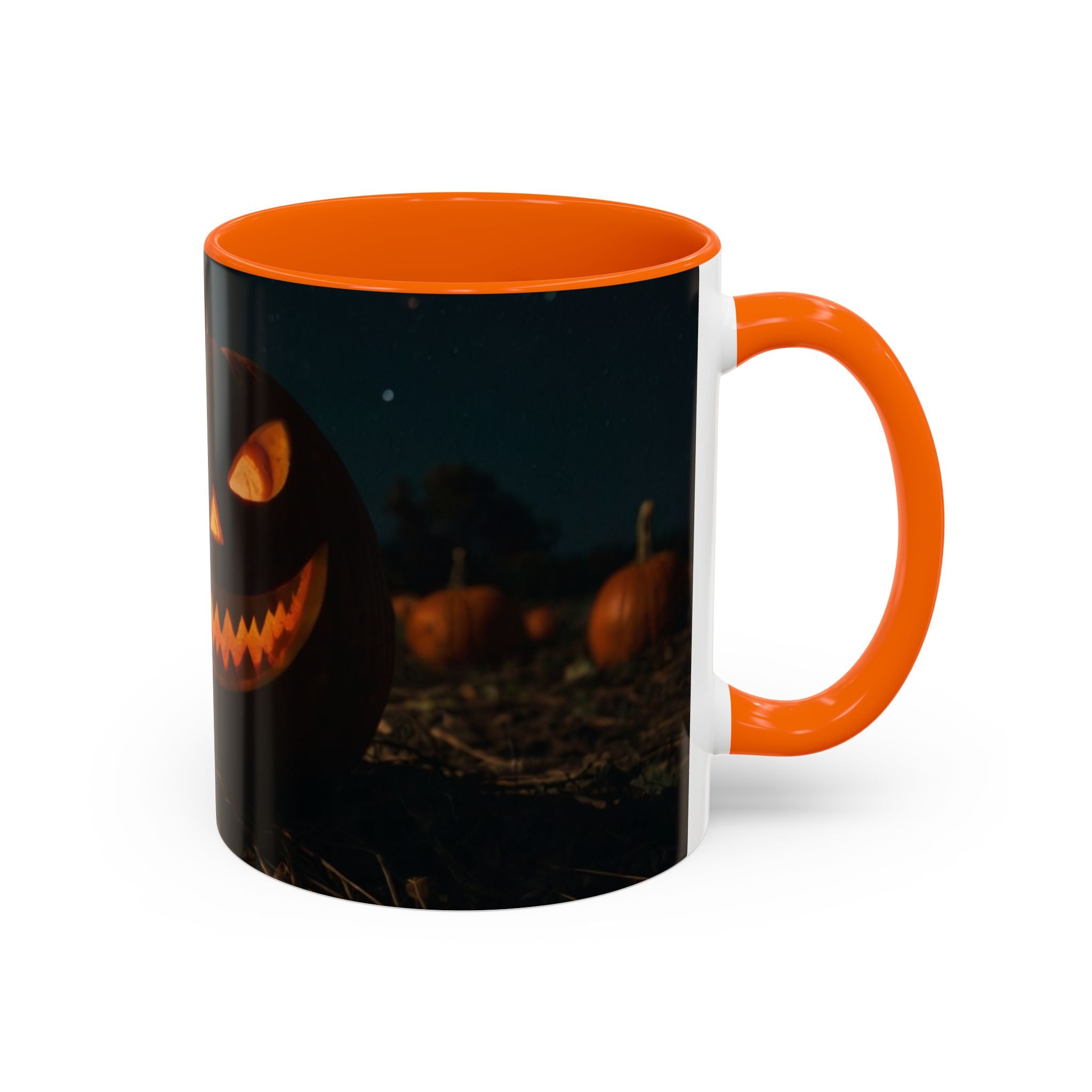 Halloween Pumpkin Accent Coffee Mug - Spooky Design for Fall Celebrations horror full moon