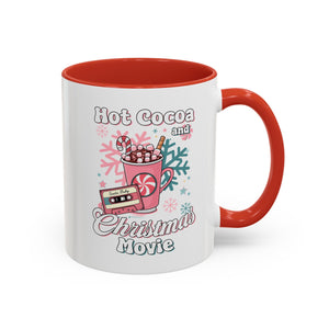 Hot Cocoa & Christmas Movie Mug, Cozy Holiday Cup, Winter Gift, Festive Beverage Container, Cute Coffee Mug