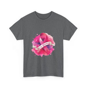 Empowering Cancer Awareness Tee - She is Strong, Support Shirt, Gift for Survivors, Pink Ribbon Apparel, Breast Cancer Awareness