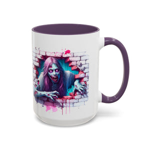Spooky Zombie Accent Coffee Mug | Halloween Gift, Horror Decor, Unique Coffee Cup, Gothic Style, Zombie Art