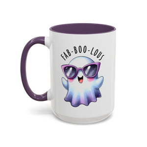 Fab-Boo-Lous Ghost Coffee Mug | Cute Halloween Mug, Fun Gift for Ghost Lovers, Spooky Seasonal Decor, Adorable Tea Cup