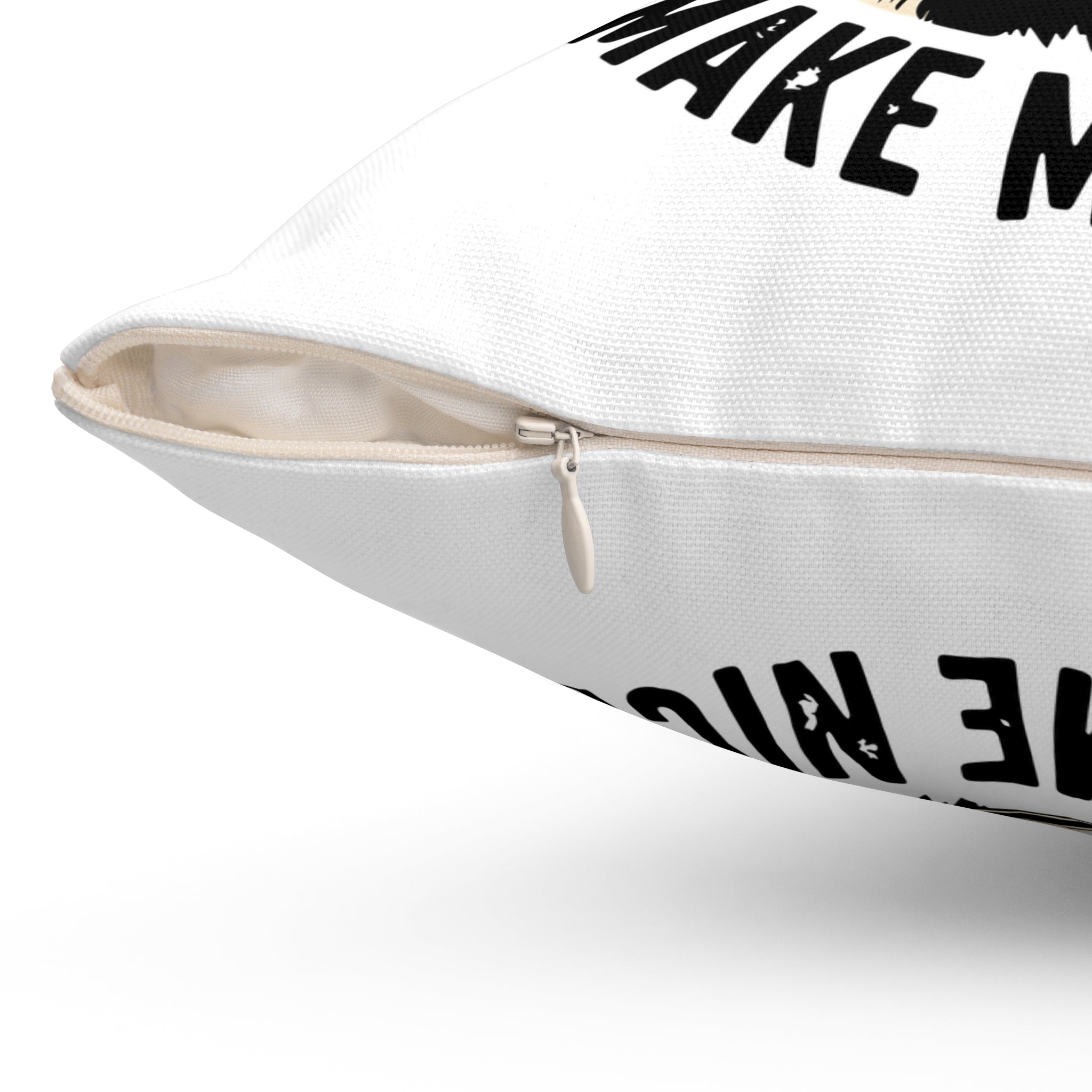 Raccoon 'Snacks Make Me Nicer' Throw Pillow - Retro Cute Decorative Cushion