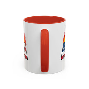 america in flames I'm fine everything is fine  Coffee Mug with American Flag