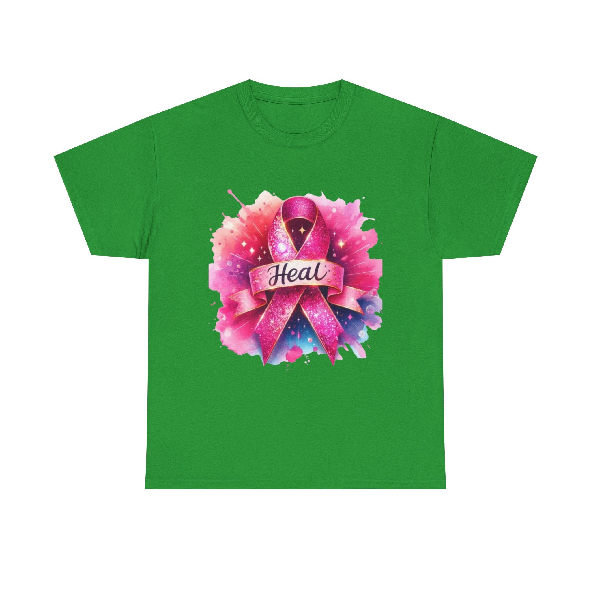 Breast Cancer Awareness Tee, Heal Ribbon Shirt, Supportive Gift, Unisex Cotton T-Shirt, Inspirational Apparel, Pink Ribbon Top