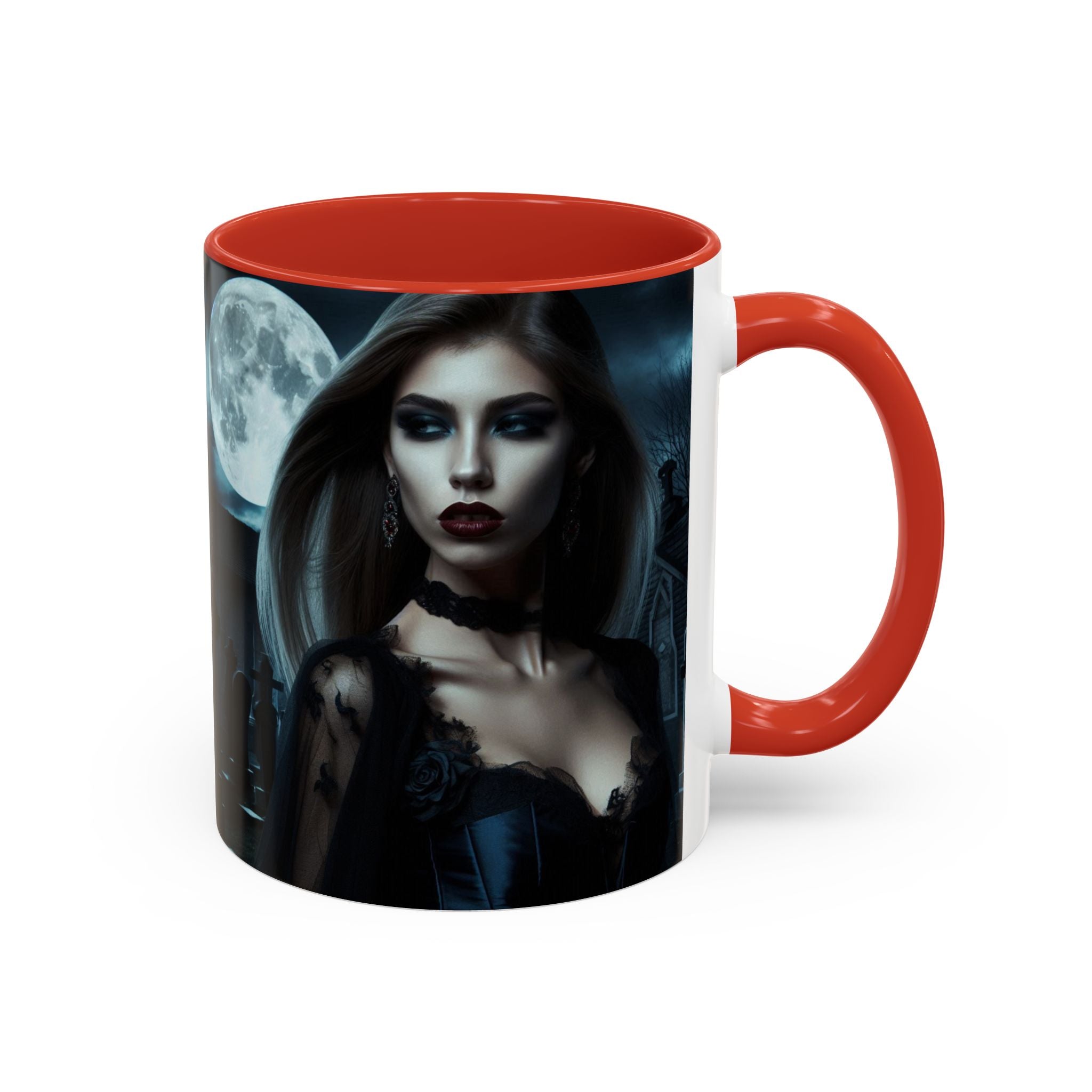 sexy young woman vampire Gothic Moonlit Accent Coffee Mug - 11 or 15oz