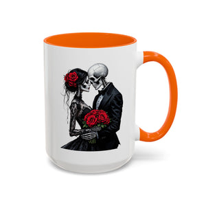 Romantic Skeleton Coffee Mug, Skull Love Mug, Gothic Gift, Halloween Decor, Couple Mug, Unique Coffee Cup