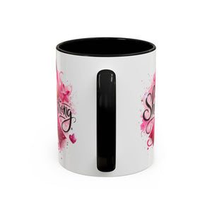 Empowering Pink Ribbon Coffee Mug - Gift for Survivors, Breast Cancer Awareness, Motivational Mug, Inspirational Drinkware, Self-Care Gift