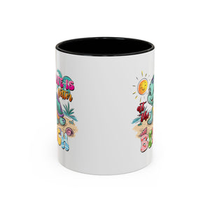 Beach Vibe Accent Coffee Mug - "Life is Better at the Beach" Design turtle animal lover