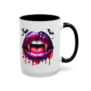 Gothic Vampire Coffee Mug, Halloween Mug, Dark Aesthetic, bats, Spooky Home Decor, Unique Coffee Cup